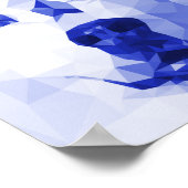 Poster Sibérie Husky Low Poly Art en bleu (Coin)