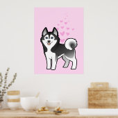Poster Sibérie Husky / Malamute d'Alaska Amour (Cuisine)