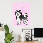 Poster Sibérie Husky / Malamute d'Alaska Amour (Bureau à domicile)