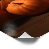 Poster Sibérie Husky Puppy Citrouille d'automne (Coin)