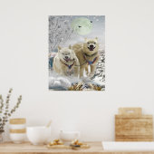 Poster Sibérie Husky Winter Scène Imprimer (Cuisine)
