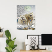Poster Sibérie Husky Winter Scène Imprimer (Bureau à domicile)