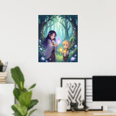 Poster Siblings with Magic Vibrant Cartoon Wall Art  (Bureau à domicile)