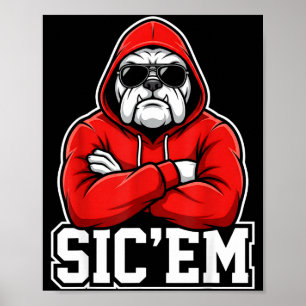 Poster Sic'em Bulldogs Graphique Hommes Femmes Enfant Gar
