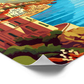 Poster Sicile Italie illustration de voyage vintage (Coin)