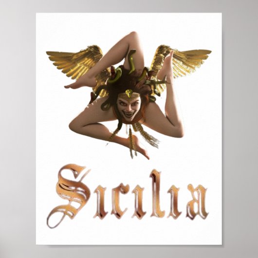 Poster Sicile / Méduse sicilienne Trinacrie  (Devant)