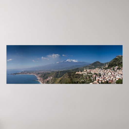 Poster Sicile - Taormina devant l'affiche de l'Etna (Devant)
