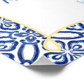 Poster Sicilian Lemons Antique Blue Tiles Bridal Shower (Coin)