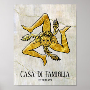 Poster Sicilienne Trinacria Votre Texte