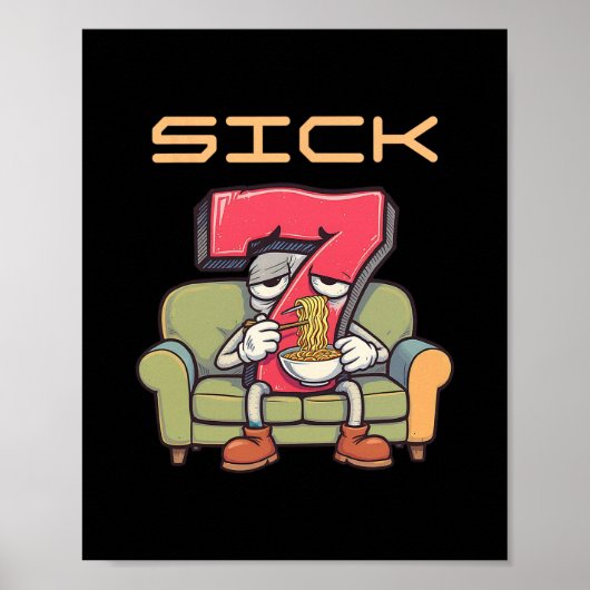 Poster Sick Seven 67 Meme Six Seven 1  (Devant)