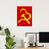Poster Sickle And Hammer, Heart, Love, Communism (Bureau à domicile)