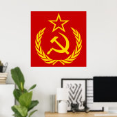 Poster Sickle And Hammer, USSR, CCCP, Communism (Bureau à domicile)