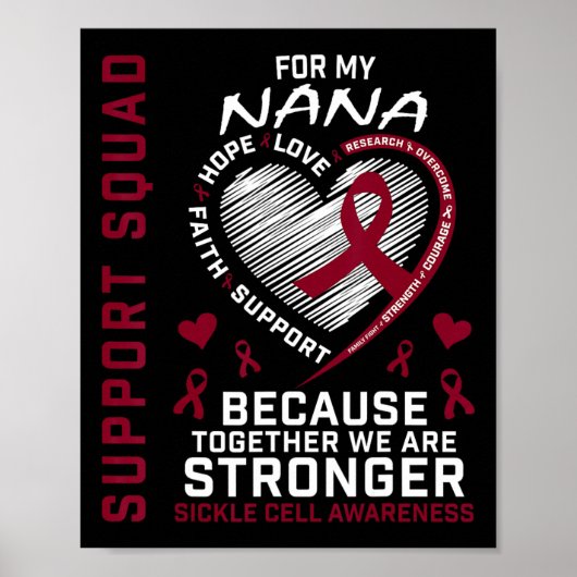 Poster Sickle Cell Awareness Shirt Nana Support Group Tee (Devant)
