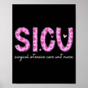 Poster Sicu Infirmière Cœur Saint-Valentin Chirurgie Inte