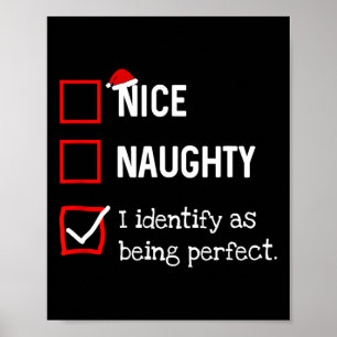 Poster S'identifier comme une liste de Noël naughty nice 