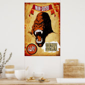 Poster Sideshow Art - Shetani l'homme manger Gorilla (Cuisine)
