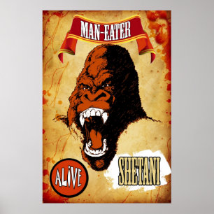 Poster Sideshow Art - Shetani l'homme manger Gorilla