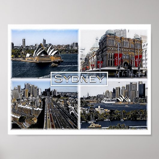 Poster Sidney - Australie - Mosaic - (Devant)