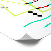 Poster siècle moderne arbres de noël rétro (Coin)