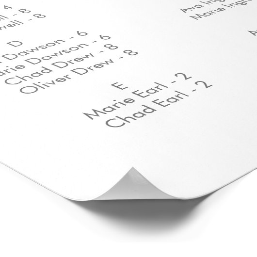 Poster Siège Alphabétique Horizontal Argent Moderne (Coin)