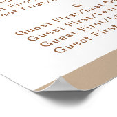 Poster Siège Alphabétique Mariage moderne Dusty Beige (Coin)