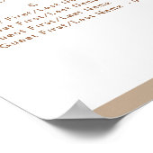 Poster Siège Alphabétique Mariage moderne Dusty Beige (Coin)