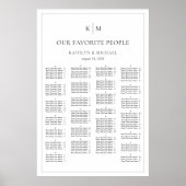 Poster Siège alphabétique minimaliste du Mariage frontali (Devant)