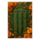 Poster Siège Celtique Vert, Or & Orange Enchanté (Devant)