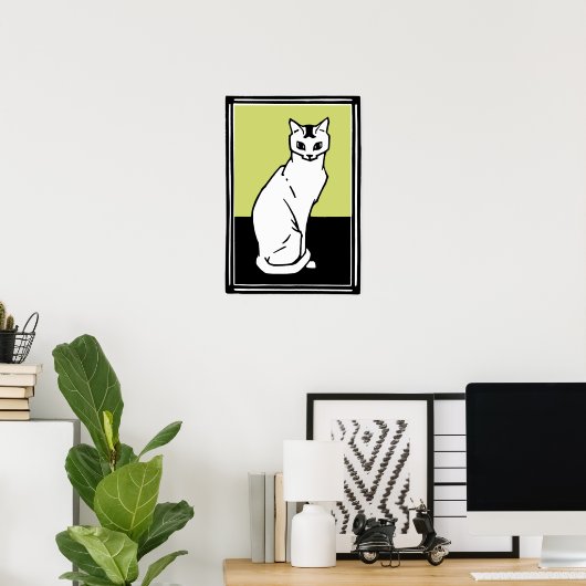 Poster Siège Chat Julie de Graag Art Nouveau (Bureau à domicile)