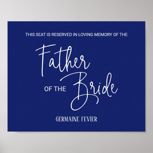 Poster Siège commémoratif du père de la mariée Mariage (Devant)