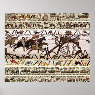 POSTER SIÈGE DE LA TAPISSERIE DE BAYEUX DE DINAN, ATTAQUE