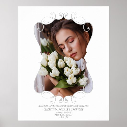 Poster Siège de mariage réservé ornemental Hommage à une  (Devant)