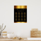 Poster Siège Mariage de luxe Black Gold Script (Cuisine)