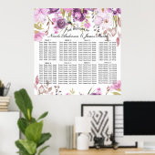Poster Siège Mariage Floral Lavender Violet Lilac (Bureau à domicile)