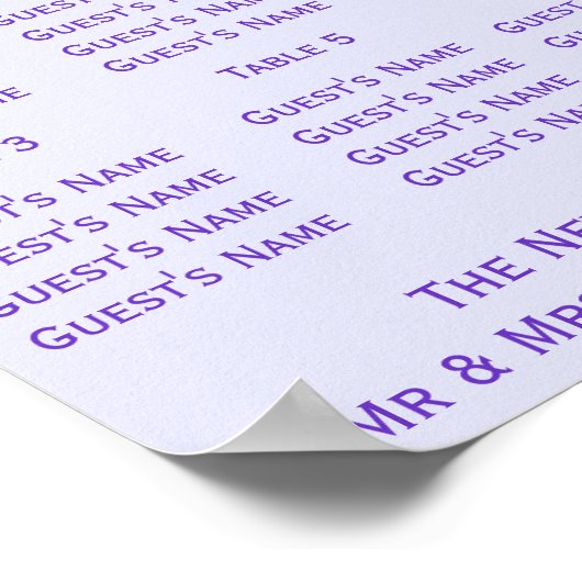 Poster Siège Mariage Lavender Blush (Coin)