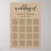 Poster Siège Mariage moderne Kraft et Black Script (Devant)