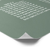 Poster Siège Mariage moderne Sage Green White Script (Coin)