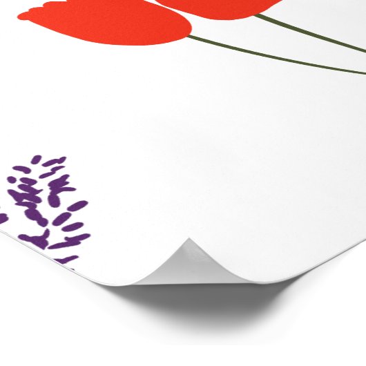 Poster Siège Mariage simple Fleur sauvage tiré à la main (Coin)