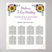 Poster Siège mariage Tournesol violet géométrique 8 (Devant)