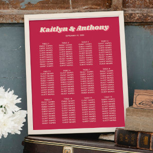 Poster Siège Mariage Viva Magenta Super des années 70