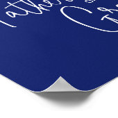 Poster Siège mémorial bleu du père du marié pour mariage (Coin)