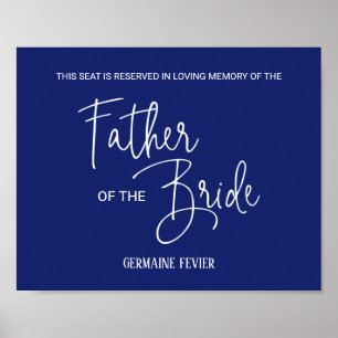 Poster Siège Mémorial du Père de la Mariée Mariage
