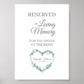 Poster Siège réservé à la mémoire affectueuse d'un cœur f (Devant)