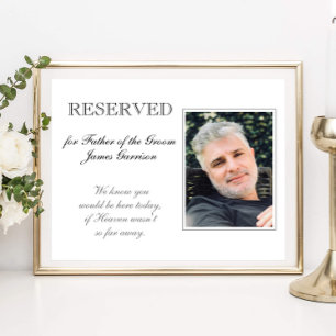 Poster Siège réservé à la mémoire du père du marié pour l