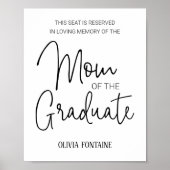 Poster Siège réservé en mémoire de la mère du diplômé (Devant)