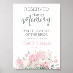 Poster Siège réservé en souvenir aimé du mariage Couronne