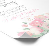 Poster Siège réservé en souvenir de mariage Couronne flor (Coin)