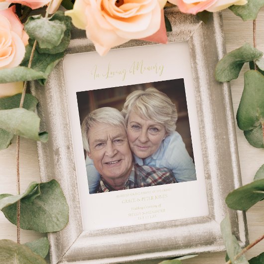 Poster Siège réservé mémorial de mariage proches du coupl