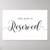 Poster Siège Réservé Signe. Cette ligne est un Mariage ré (Devant)