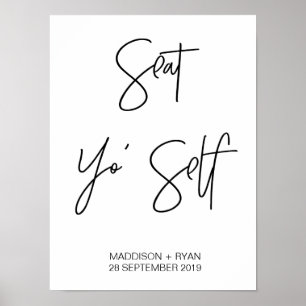 Poster Siège Yo Self-Mariage Plan de siège gratuit Signer